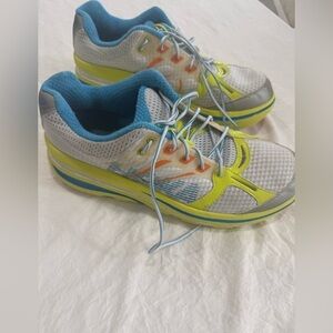 Hoka Blue and Yellow Athletic Sneakers
